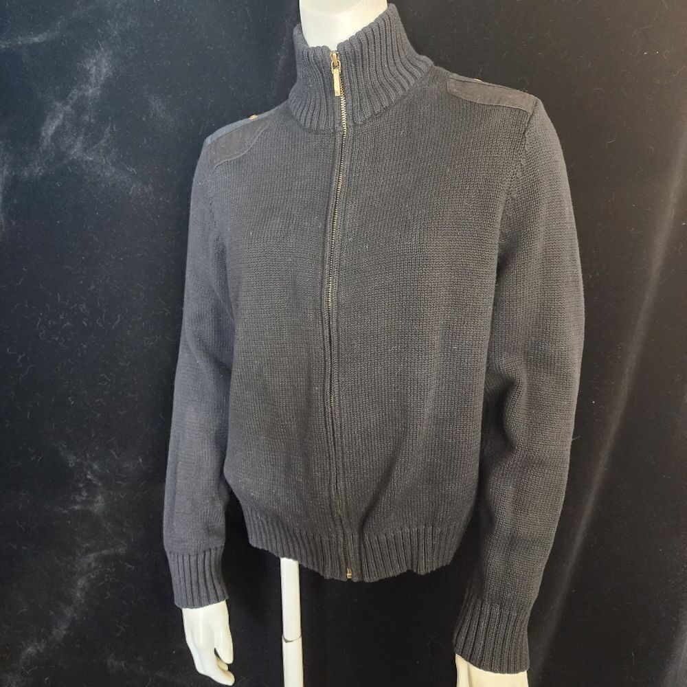 Lauren Ralph Lauren Petite Black Zippered Sweater (LP)